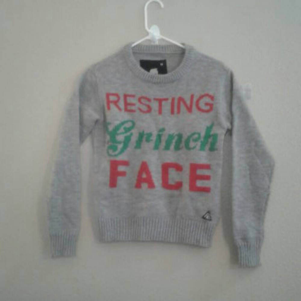 Resting Grinch Face Ugly Christjmas Sweater size M